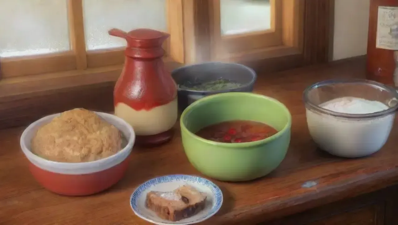 Una cocina vintage con pudding caliente, libros antiguos y risas familiares crea un ambiente acogedor y nostálgico