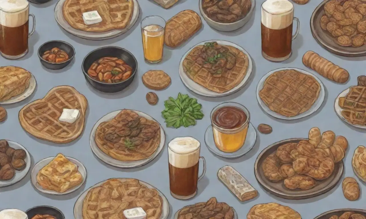 Esenciales de la cocina belga: patatas, mejillones, chocolate, cerveza, waffles, hierbas frescas, quesos locales y salsas ricas