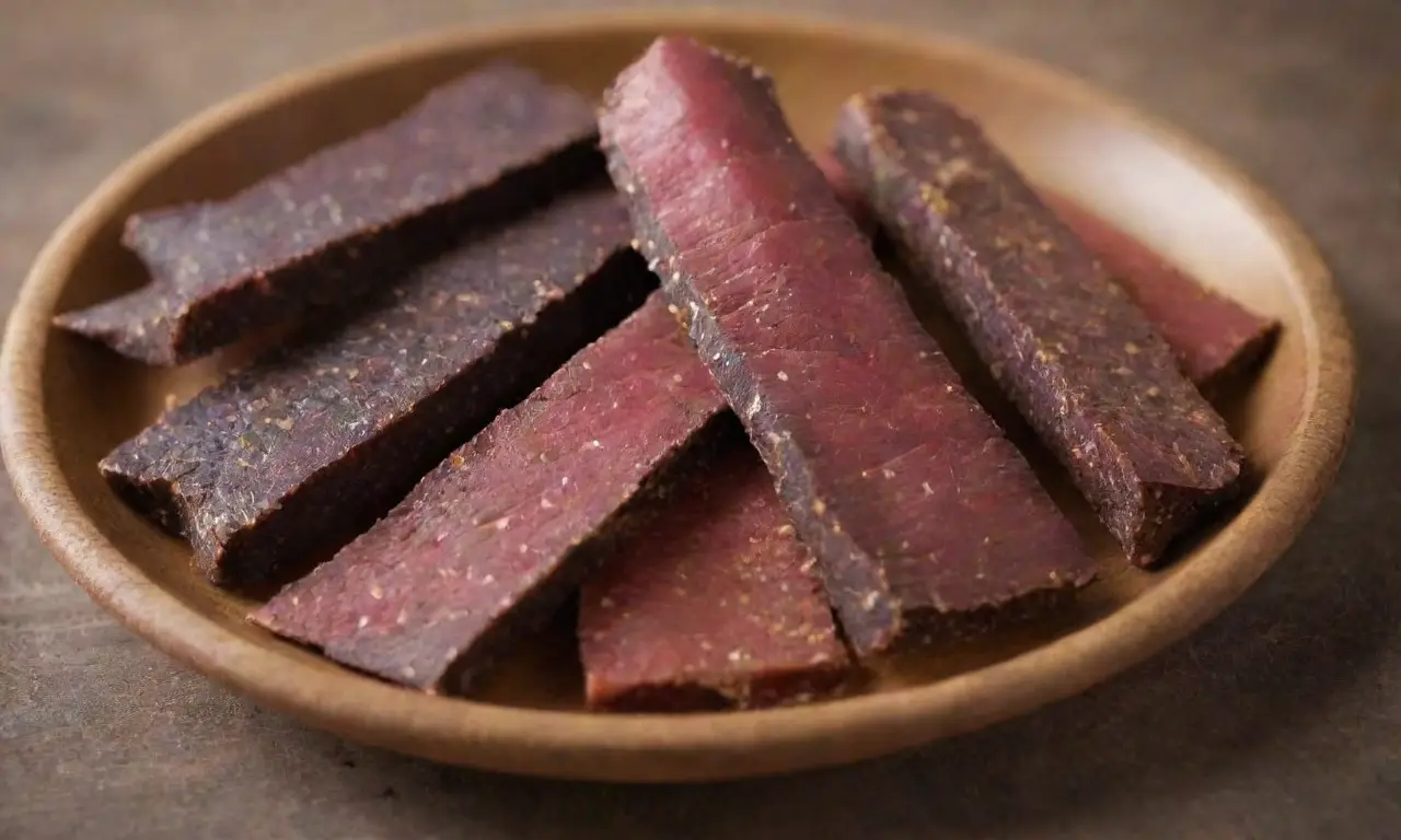 Biltong colorido con especias tradicionales y sabores sudafricanos