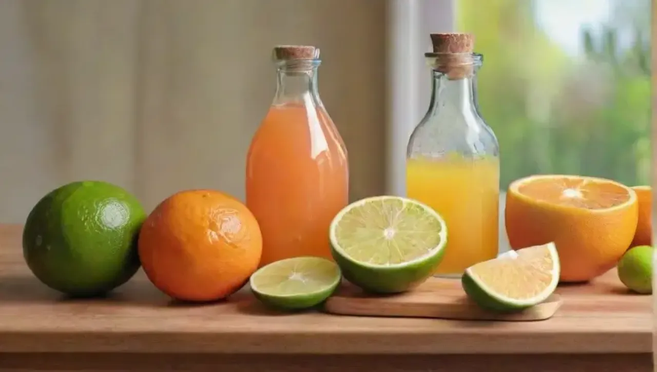 Frutas cítricas frescas y vibrantes en una cocina soleada