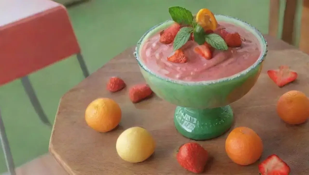 Un delicioso batido de frutas frescas en una acogedora cocina