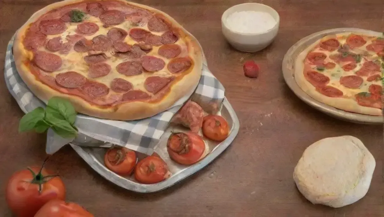 Una acogedora pizzería con ingredientes frescos y un ambiente vibrante