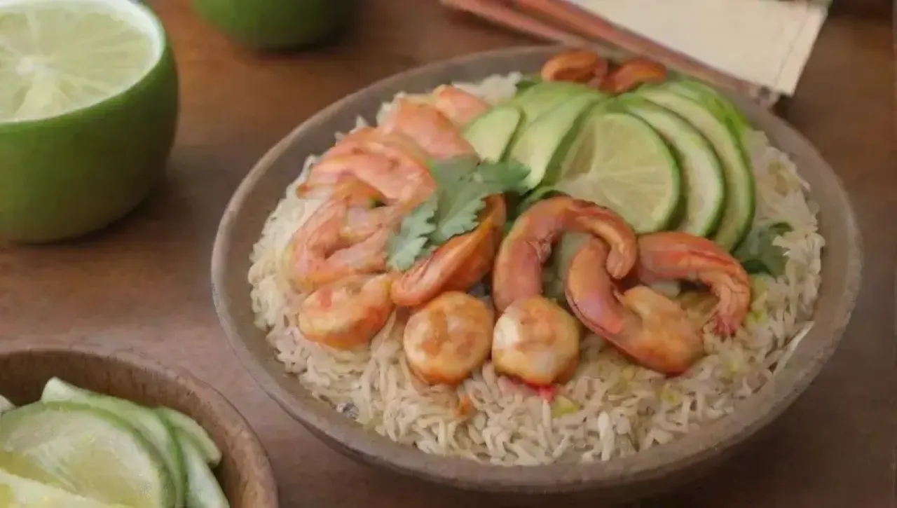 Un festín visual de colores vibrantes y frescos ingredientes en un plato artísticamente dispuesto