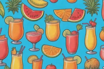 Cócteles caribeños vibrantes y refrescantes con frutas tropicales