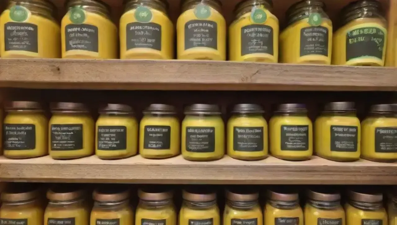 Un mercado vibrante de aceites y productos frescos en un ambiente acogedor
