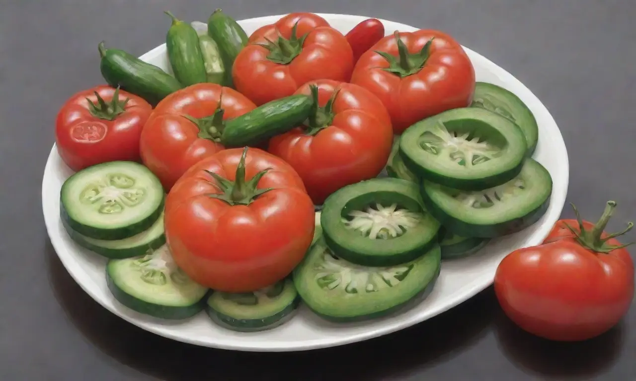 Mezcla tomates, pepinos, pimientos, ajo, aceite, vinagre y sal, sirve frío y decora con hierbas