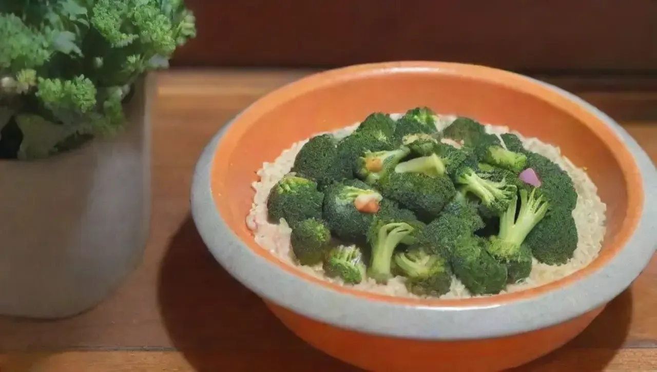 Un acogedor espacio de cocina lleno de coloridos vegetales frescos y aromas saludables
