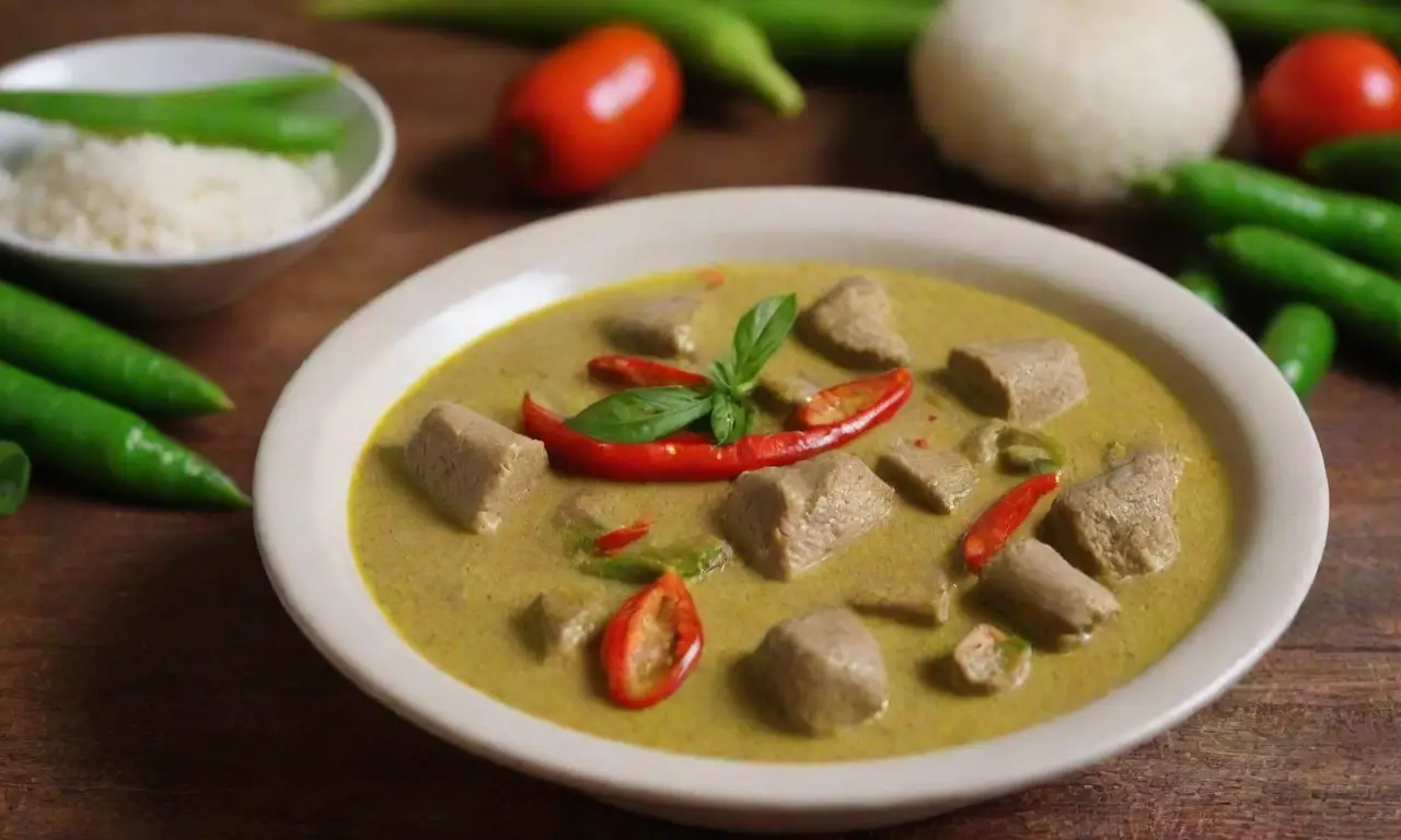 Recetas tailandesas coloridas y rápidas con curry verde