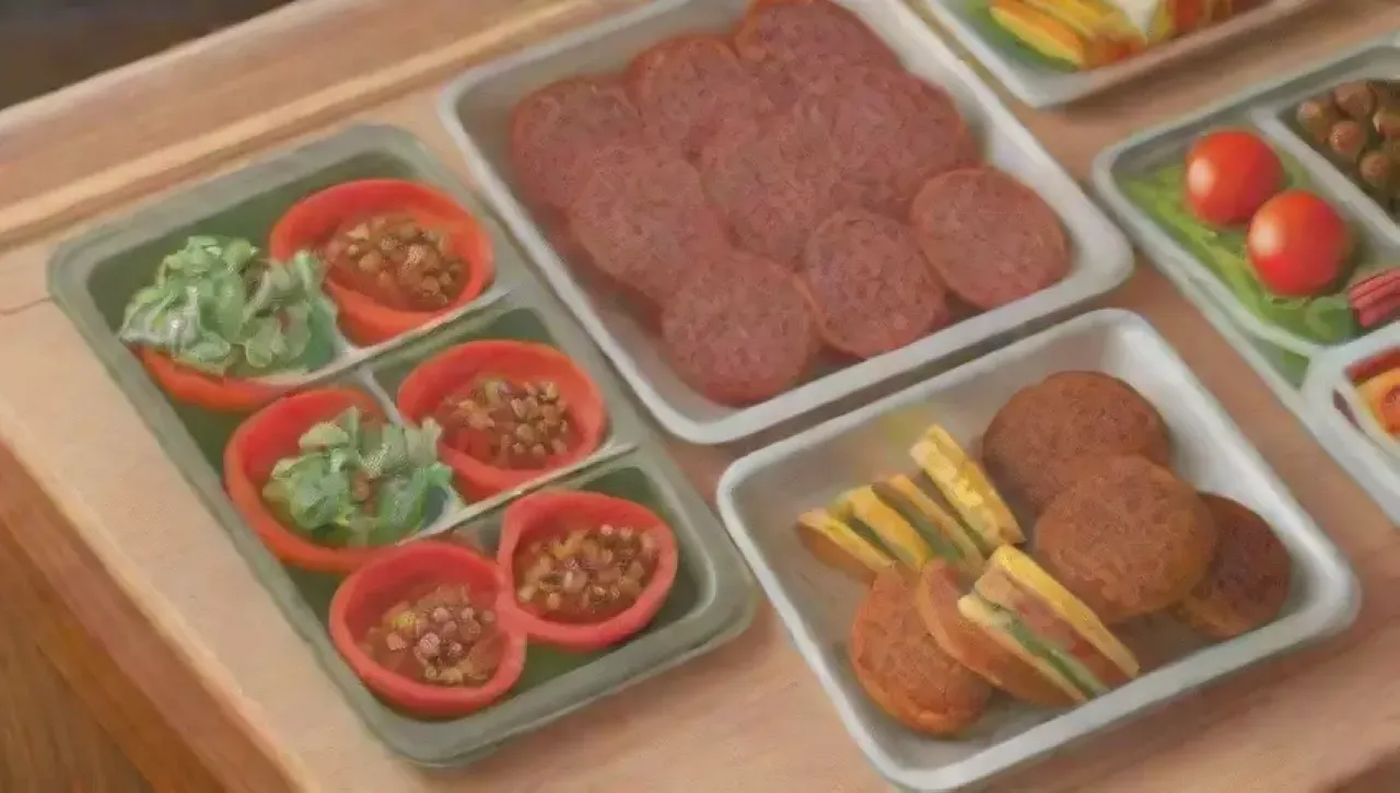 Una cocina vibrante y colorida lista para una deliciosa comida