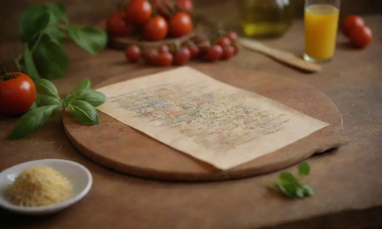 Mapa culinario italiano con colores vibrantes y sabores regionales