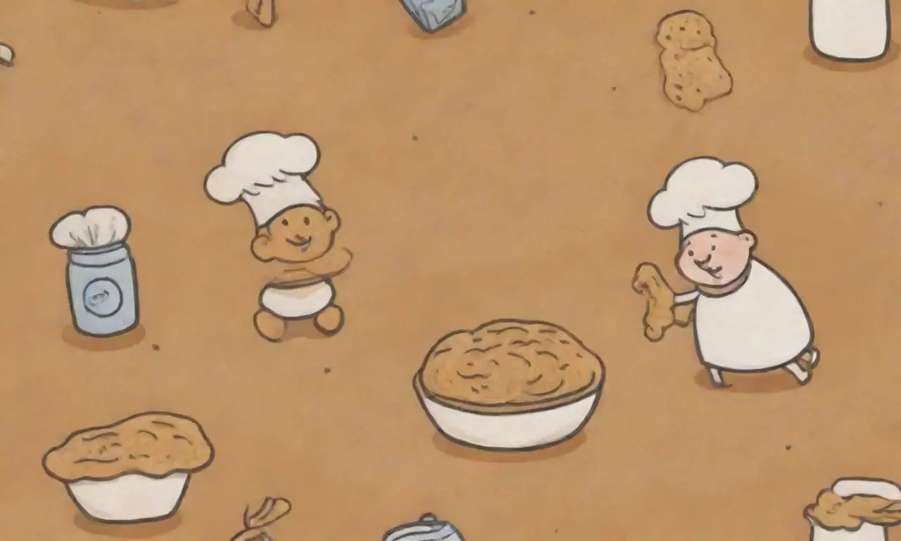 Cocina acogedora con harina, miel, masa de galletas y decoraciones festivas