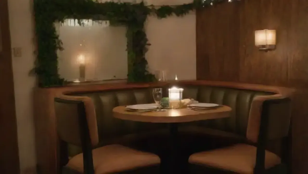 Ambiente íntimo y acogedor con luces suaves y decoración elegante