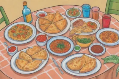 Celebraciones familiares con platos tradicionales y un ambiente festivo
