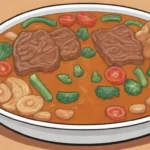 Kare-Kare es un guiso tradicional vibrante con carne tierna y verduras frescas en salsa de maní