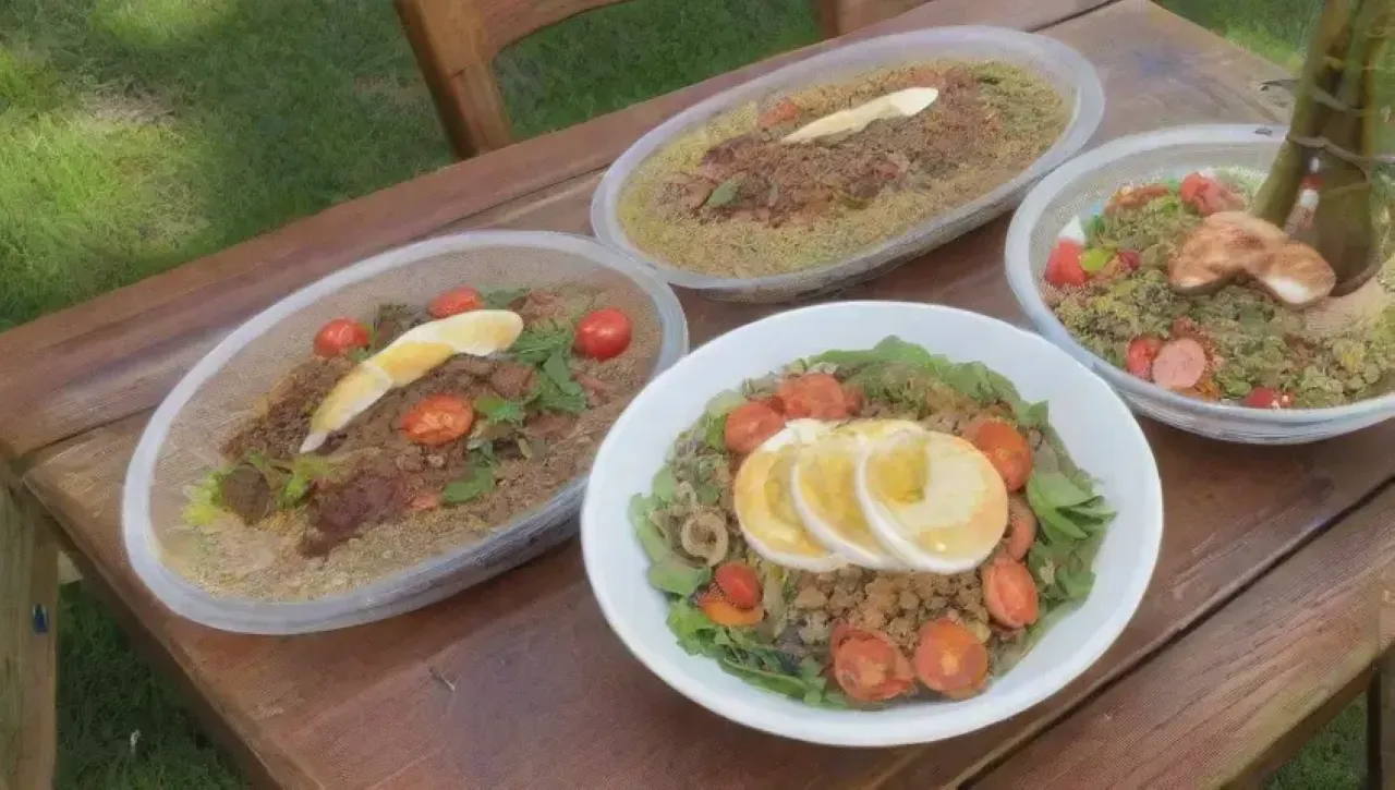 Comida saludable y colorida en un ambiente acogedor