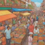 Mercados vibrantes con especias