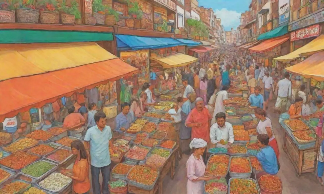 Mercados vibrantes con especias