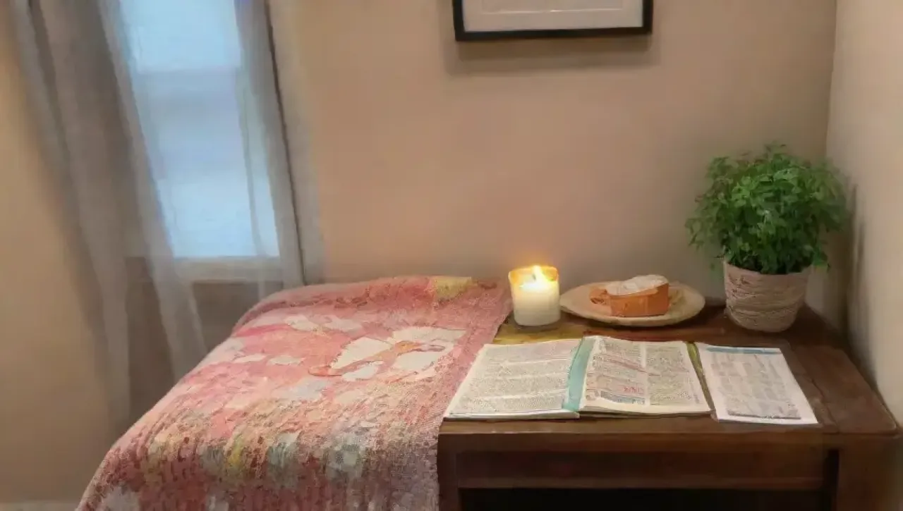 Una habitación serena y acogedora invita a la reflexión y la tranquilidad