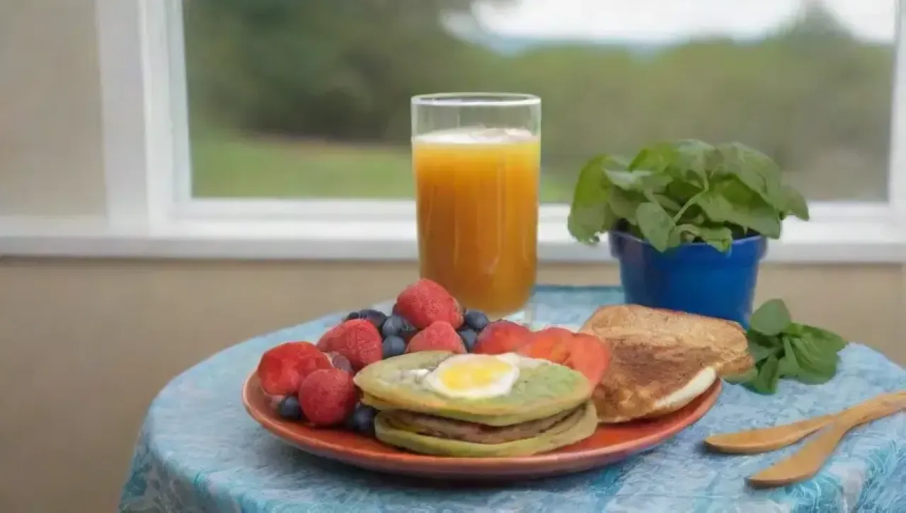 Una cocina luminosa y acogedora está lista para un delicioso desayuno