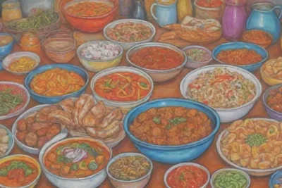 Colores vibrantes y sabores ricos en tradiciones festivas