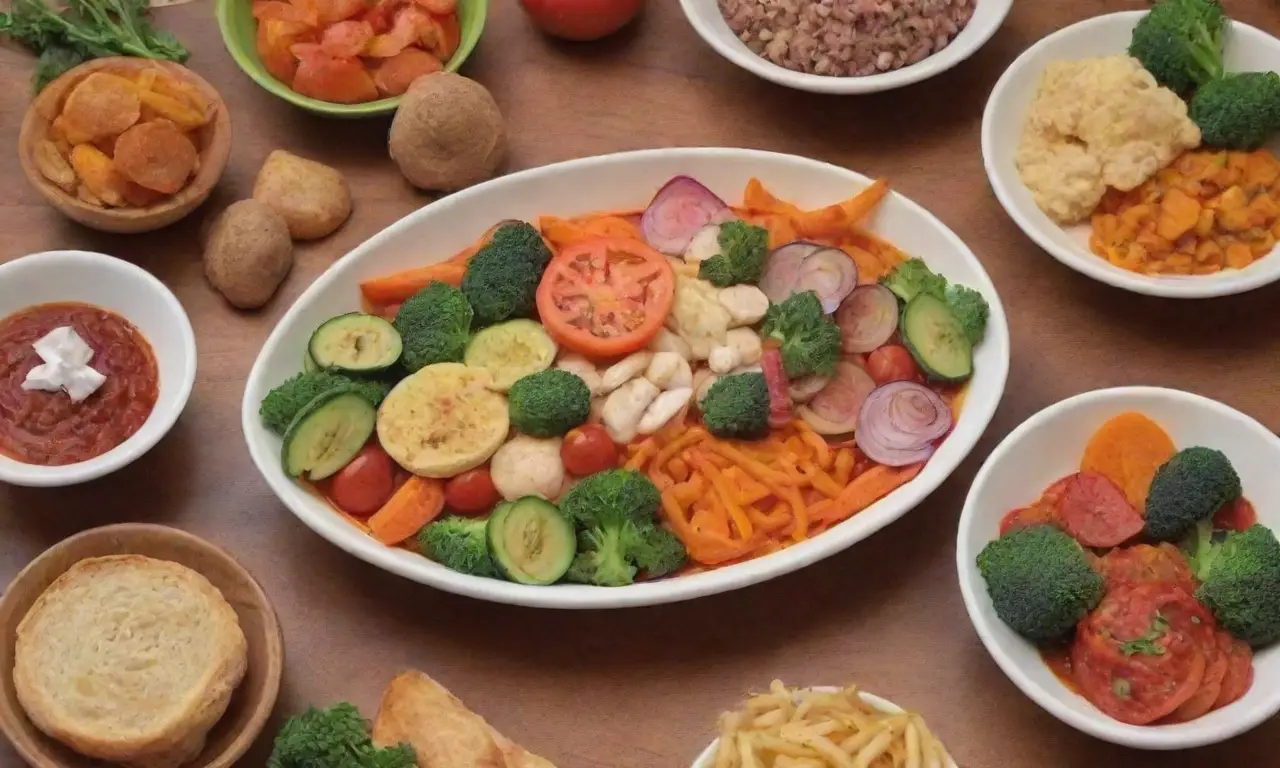 Colores vibrantes y platos lituanos modernos con ingredientes frescos y presentación artística