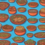 Platos coloridos y utensilios tradicionales reflejan una rica herencia culinaria