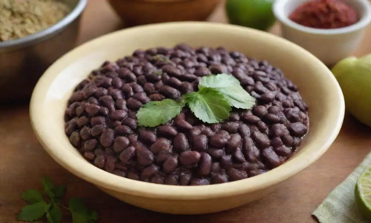 Recetas de frijoles negros cubanos con colores vibrantes y cocina tradicional