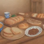 Una cocina vibrante con platos serbios en una mesa rústica y el calor de una reunión familiar