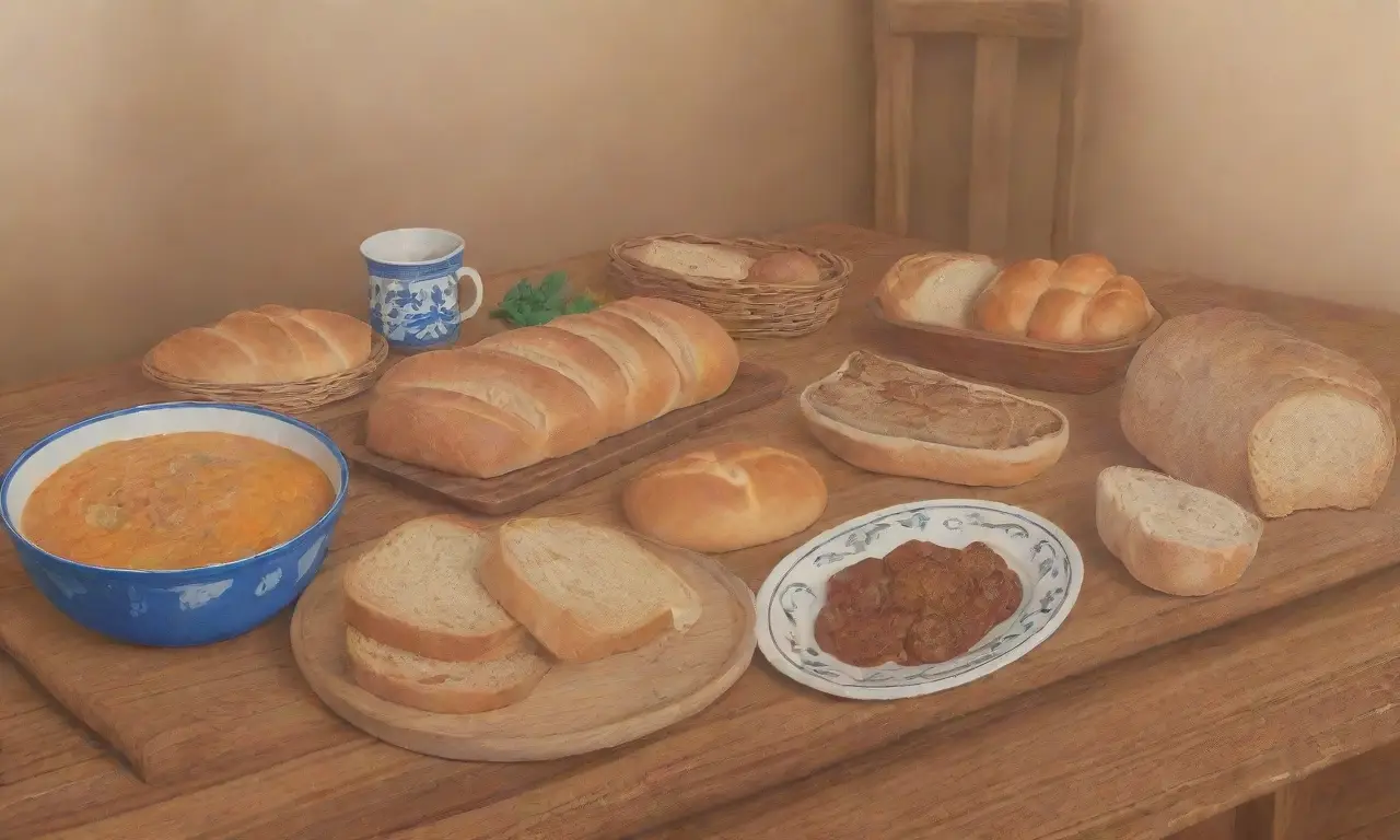 Una cocina vibrante con platos serbios en una mesa rústica y el calor de una reunión familiar