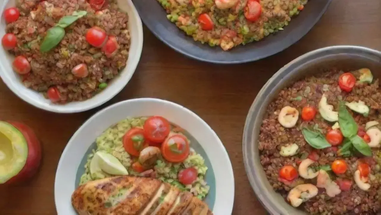 Una mesa vibrante y colorida llena de platos deliciosos y aromas tentadores
