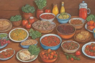 Cocina letona con colores vibrantes
