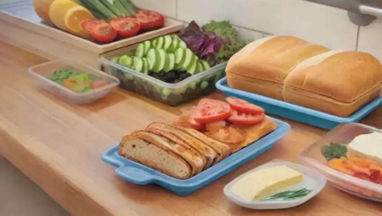 Cocina luminosa y colorida llena de ingredientes frescos y deliciosos