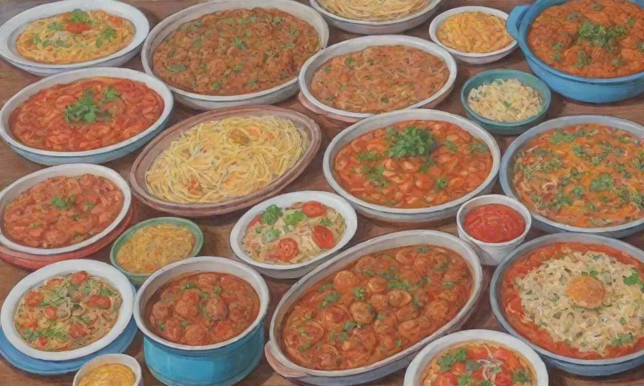 Platos principales kazajos con recetas tradicionales y presentación festiva