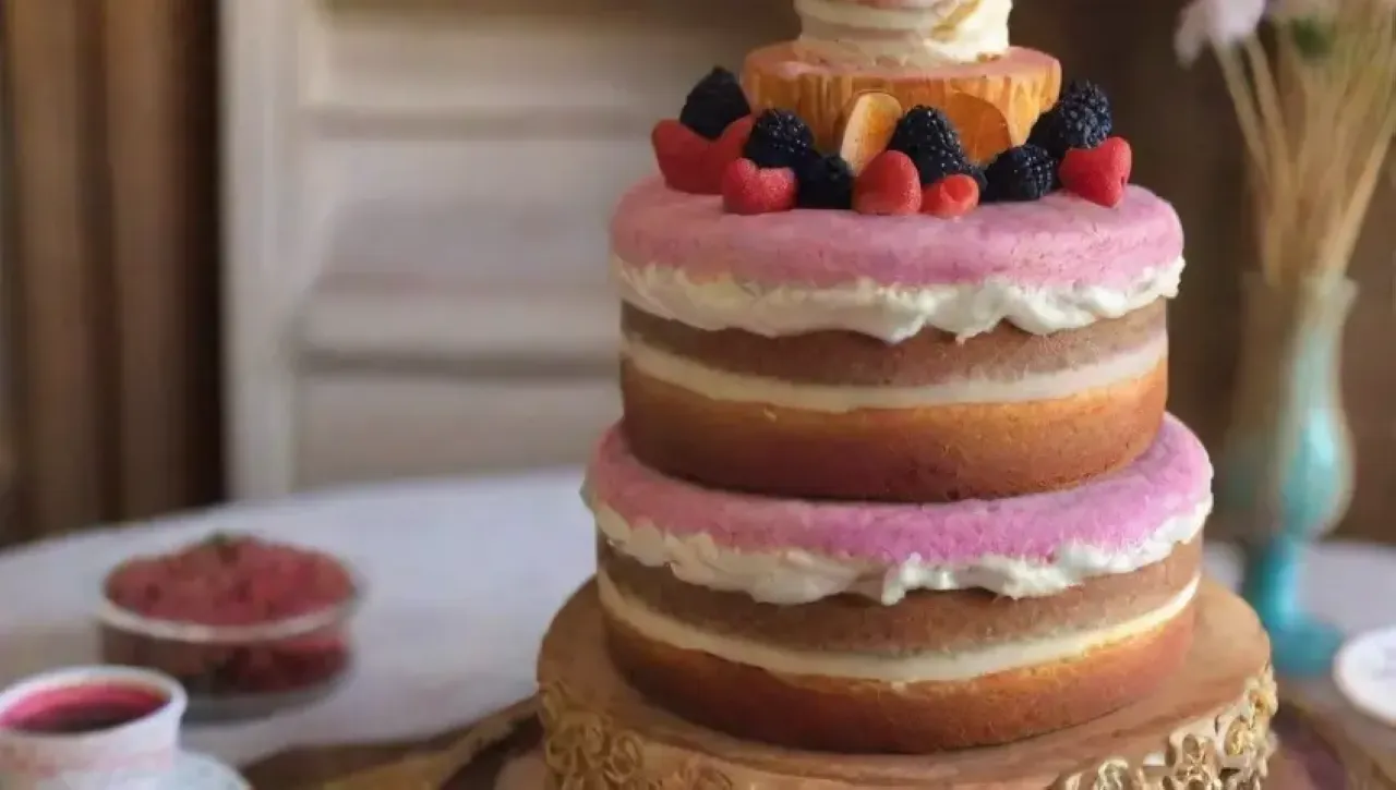 Una escena de repostería vibrante y detallada con colores pasteles, herramientas vintage y deliciosos postres