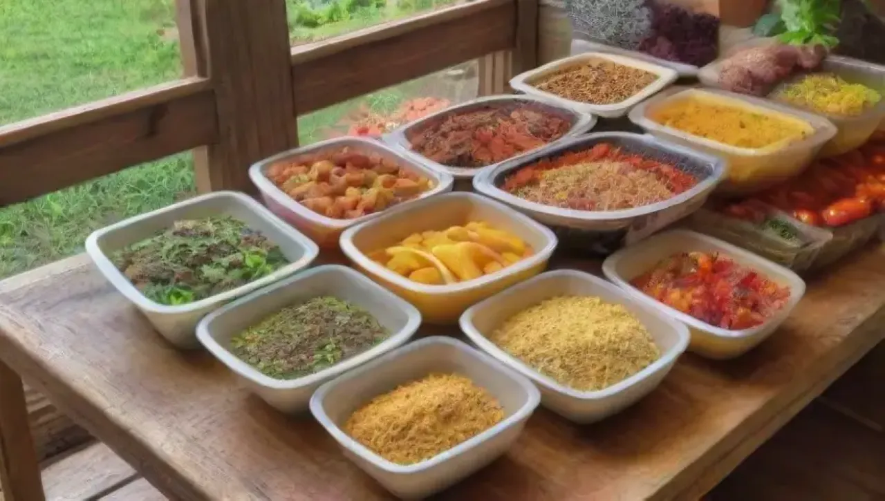 Comida colorida y saludable en un ambiente acogedor