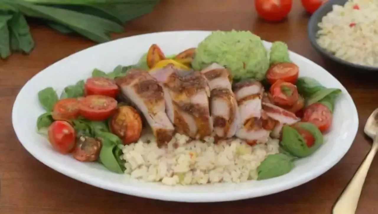 Una mesa rústica con platos elegantes y coloridos ingredientes frescos invita a una cálida reunión familiar