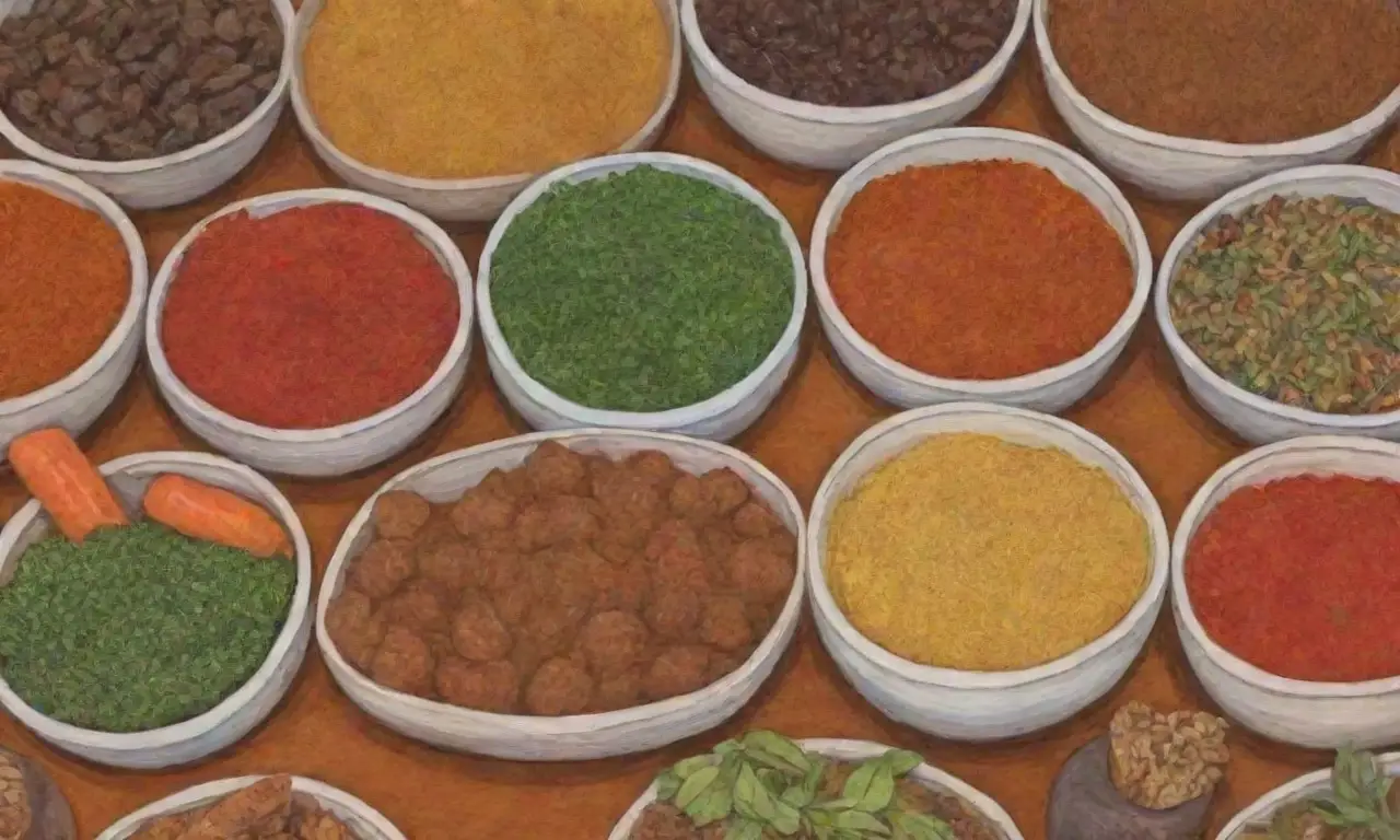 Comida etíope colorida y festiva con sabores únicos y presentación atractiva