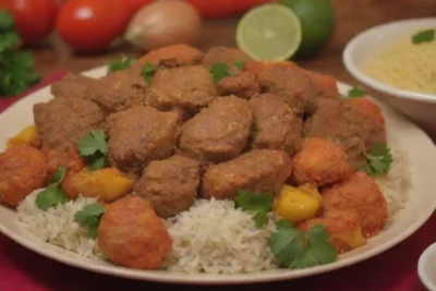 Colores vibrantes y frescos ingredientes en la cocina nigeriana
