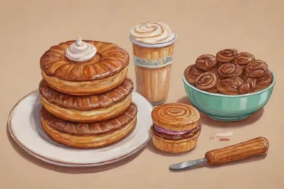Pastelería española con dulces tradicionales y colores vibrantes