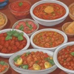 Colores vibrantes y especias en platos fusión con toques culturales