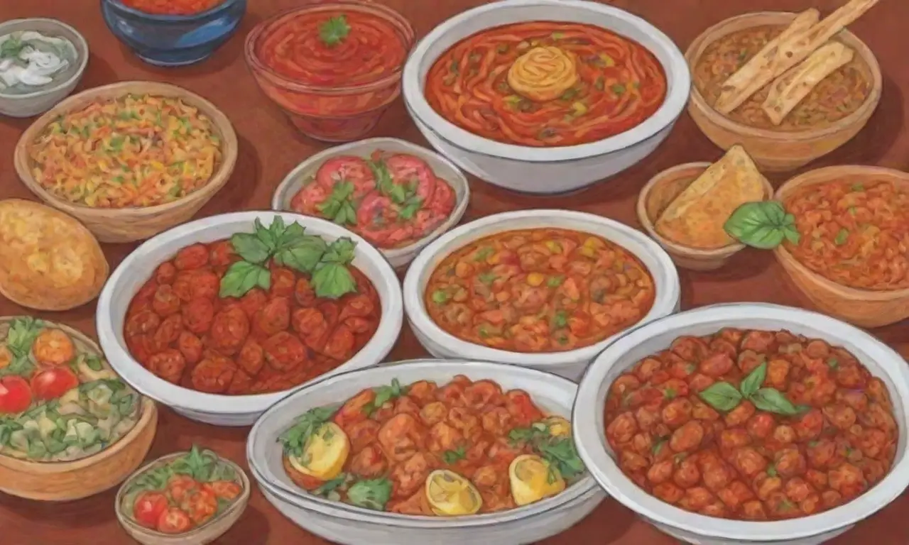 Colores vibrantes y especias en platos fusión con toques culturales