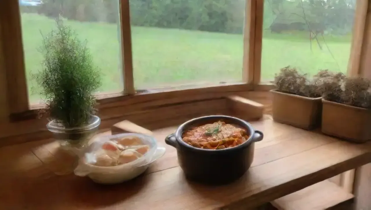 Una cocina rústica y acogedora llena de aromas y sabores deliciosos