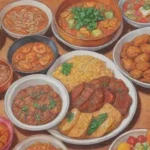 Platos vibrantes y coloridos con sabores ricos y herencia cultural