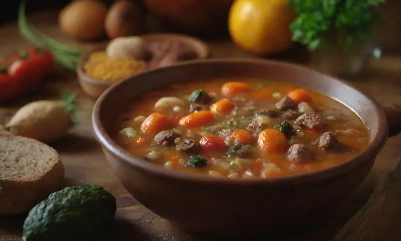 Ingredientes eslovacos en un ambiente festivo