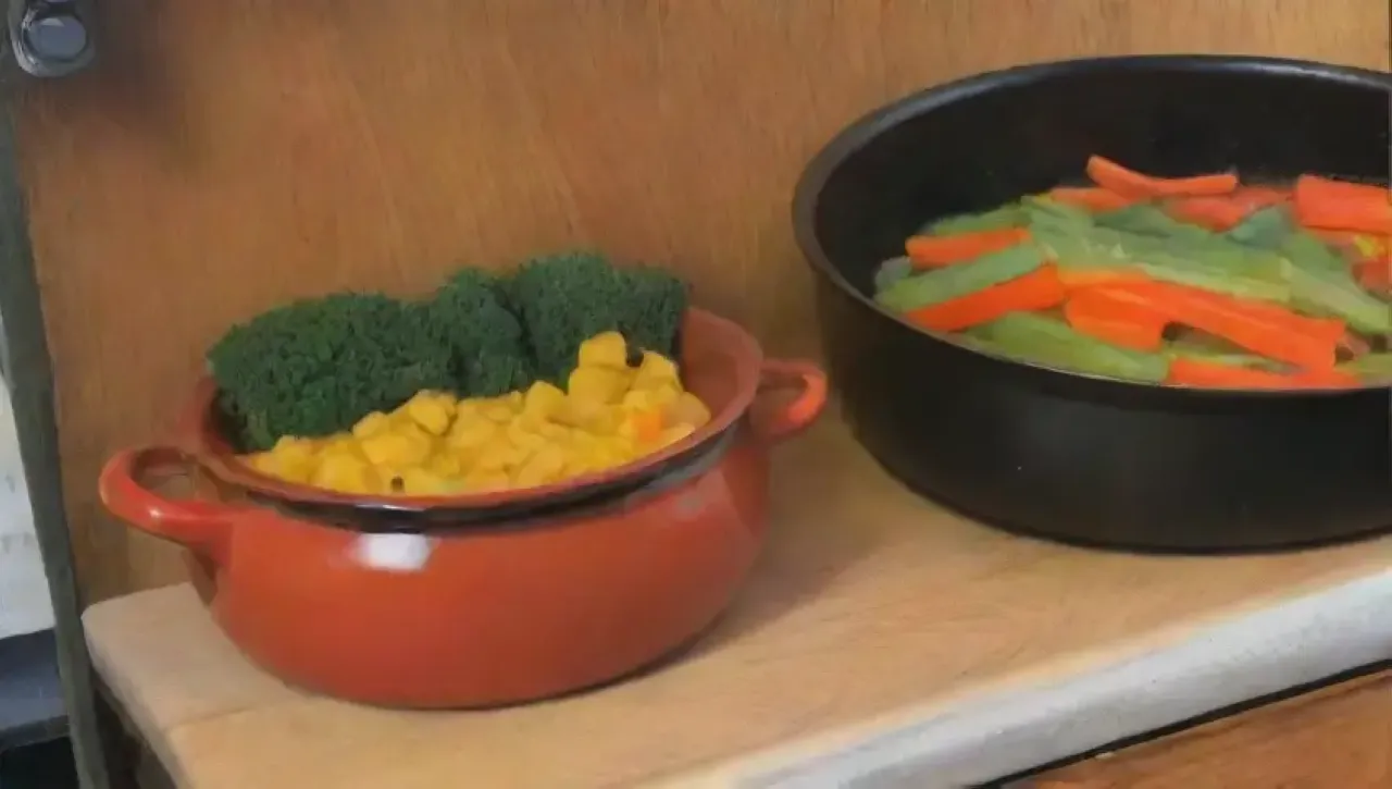 Un cálido y acogedor ambiente de cocina se llena de aromas y colores vibrantes mientras se cocina