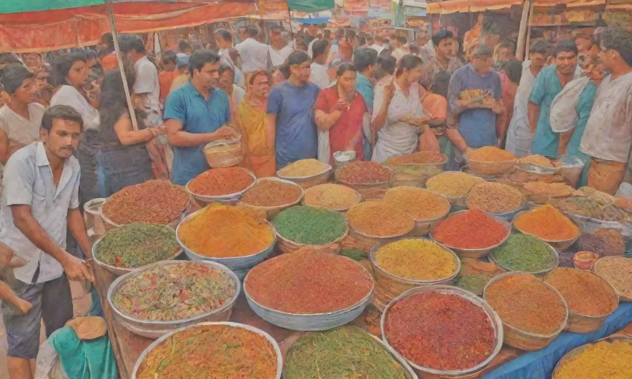 Mercados vibrantes, especias coloridas y comida deliciosa