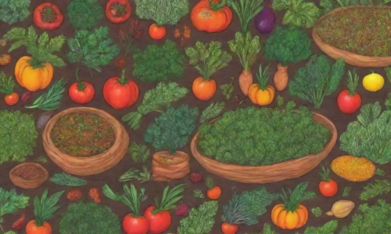 Platos iraníes veganos con hierbas frescas
