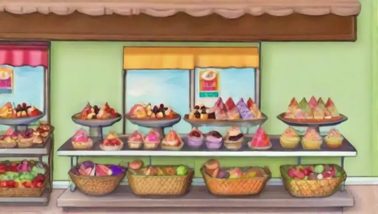 Helados artesanales y coloridos en un ambiente veraniego y alegre
