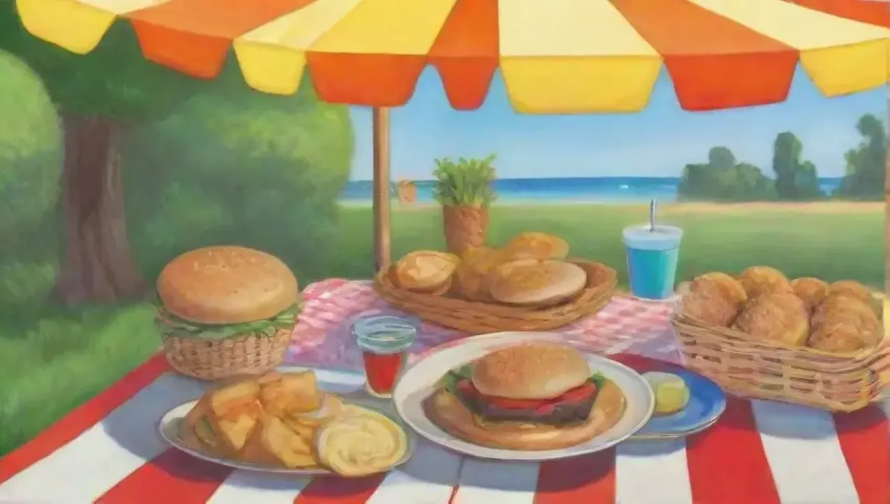 Un picnic de verano lleno de colores vibrantes, comida deliciosa y risas