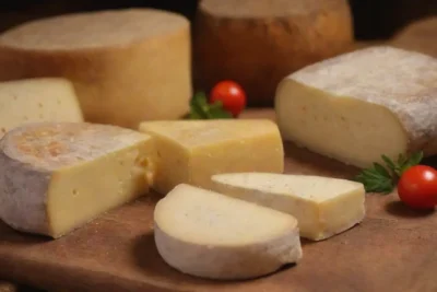 Queso eslovaco y platos tradicionales ricos en colores y sabores